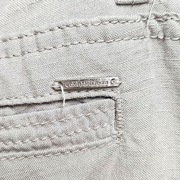 Calvin Klein Jeans Linen Viscose Blend Cream Shorts Four Pockets Women's Size 8 - Picture 6 of 10